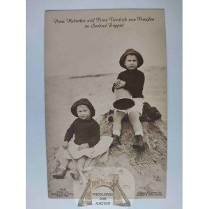 Sopot, Zoppot, dzieci książęce na plaży ok. 1915