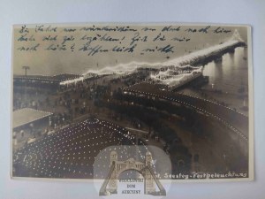 Sopot, Zoppot, pier, illumination 1937