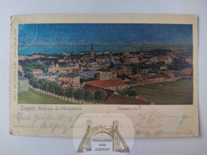 Sopot, Zoppot, panorama, glossy, silver 1905