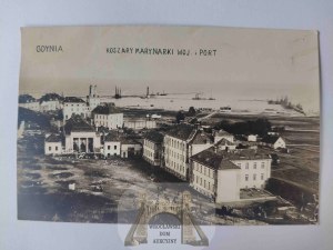 Gdynia, naval barracks and harbor, photo by Morawski ca. 1928