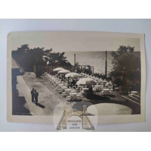 Jastrzębia Góra, ogródek restauracyjny, morze ok. 1935