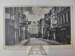 Chojnice, Konitz, Danzigerstrasse, Nazi flags 1941