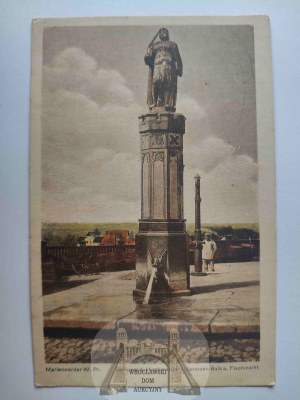 Kwidzyn, Marienwerder, monument to Master Balk circa 1920.