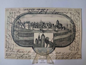Lębork, Lauenburg, 29th reunion of teachers 1902, view of the city from 1618.