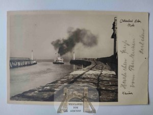 Leba, Leba, entrance to the port 1935