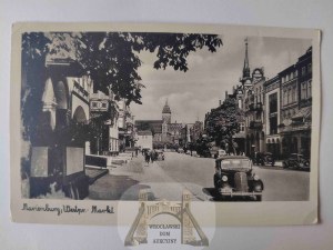 Malbork, Marienburg, Market Square, car circa 1940.