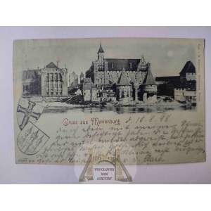 Malbork, Marienburg, zamek, herb, księżycówka 1898