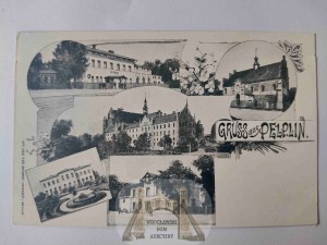 Pelplin, Market Square, 5 views, railway station circa 1900.