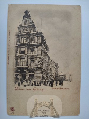 Elblag, Elbing, Schmiedestrasse, winter circa 1900.