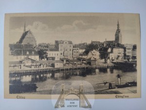 Elblag, Elbing, panorama, river ca. 1925