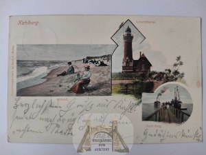 Krynica Morska, Kahlberg, lighthouse, beach 1900