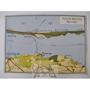 Frombork, Frauenburg, Zalew Wiślany, mapka 1940