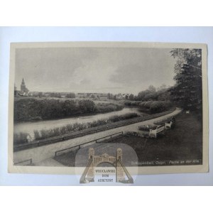 Sępopol k. Bartoszyce, rzeka, most ok. 1940