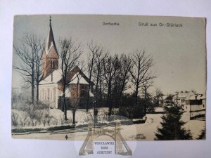 Sterławki Wielkie near Giżycko, church, winter panorama 1919