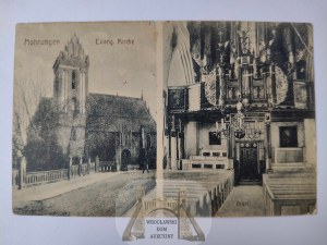 Morag, Mohrungen, Evangelical church, 2 views circa 1920.