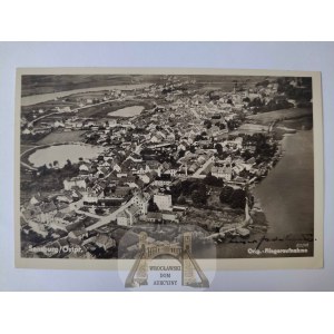 Mrągowo, Sensburg, panorama lotnicza 1942