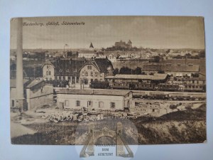 Nidzica, Neidenburg, railway station, factory, panorama 1918