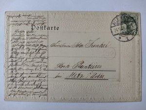Olsztyn, Allenstein, castle, embossed, gilded frame 1905
