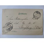 Ostróda, Osterrode, litografia, 2 widoki 1897