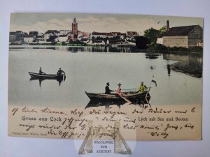 Elk, Lyck, panorama, lake, boats 1901