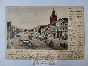 Elk, Lyck, Market Square, carts 1901