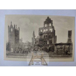 Ełk, Lyck, spalony Rynek i kościół ok. 1915