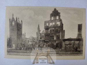 Elk, Lyck, burned Market Square and church ca. 1915