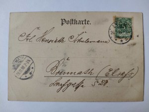 Prostki k. Ełk, Prostken, railroad station, locomotive 1898