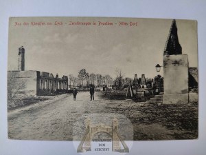 Prostki near Ełk, Prostken, burned houses ca. 1915