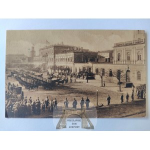 Warszawa, dworzec, przyjazd króla saskiego 1916