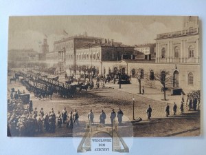 Warsaw, train station, arrival of the Saxon king 1916