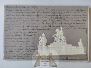 Warsaw, Sobieski monument, embossed 1900