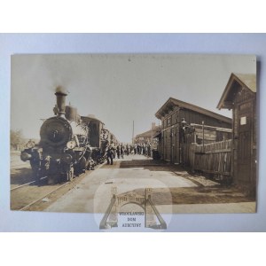 Zegrze, dworzec kolejowy, lokomotywa, fotograficzna ok. 1935