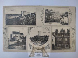 Kazimierz Dolny, 5 views, Art Nouveau vignette ca. 1910
