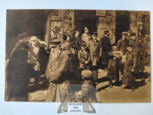 Lodz, street, crowd of people, Jews, Judaica ca. 1915