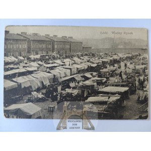 Łódź, Wodny Rynek, targowisko, żydzi, judaika 1918