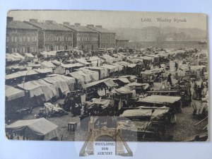 Lodz, Wodny Rynek, marketplace, Jews, Judaica 1918
