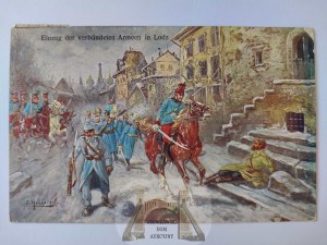 Lodz, entry of German and Austrian troops into the city 1916