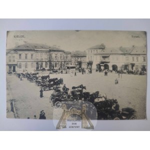 Kielce, Rynek, zaprzęgi 1915