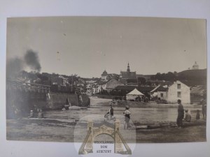 Pinczow, panorama, bridge, train 1930