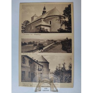 Lesko, cerkiew, baszta zamku ok. 1935