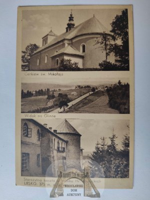 Lesko, Orthodox church, castle tower ca. 1935
