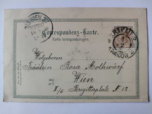Krakow, lithograph, 3 views 1899