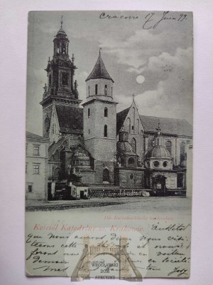 Krakow, Cathedral Church, moonlight 1899
