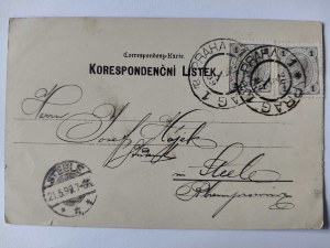 Krakow, Czech-Polish reconciliation, lithograph, coats of arms, Pogoń, Wawel Castle 1899