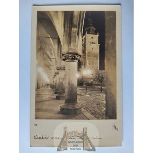 Kraków, arkady w nocy, wyd. Gazda ok. 1939