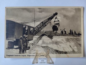 Krakow, Piłsudski Mound, construction, excavator ca. 1935