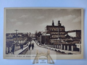 Miechow, street, church ca. 1935
