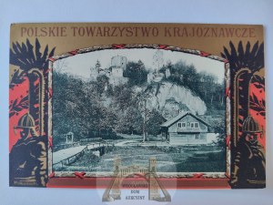 Ojców, castle, patriotic vignette of P.T.K. ca. 1910