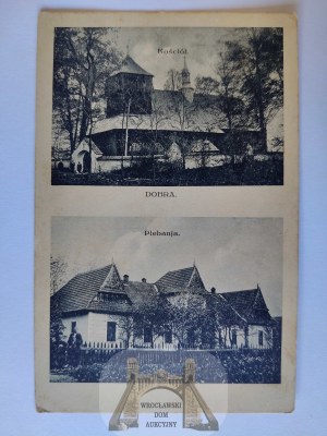Dobra k. Nowy Sącz, church, parsonage 1930